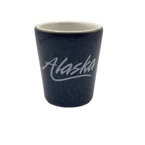 Alaska Ceramic Collector Shot Glass Blue 1.5 ounce